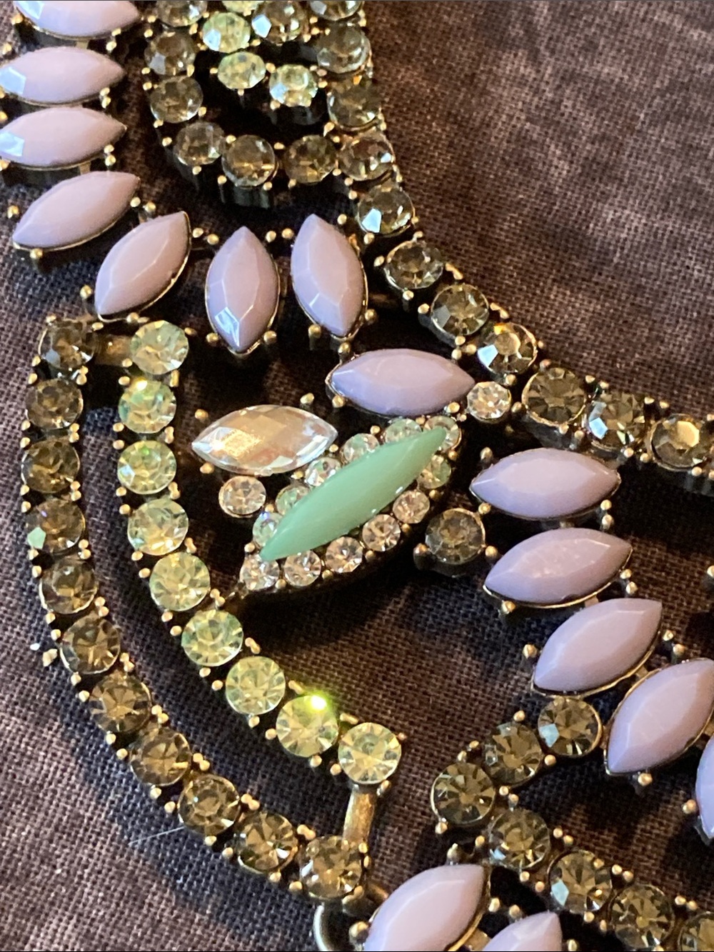 Stunning Multi Color Rhinestone Panel Necklace - Picture 7 of 10